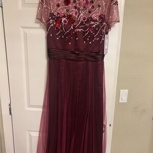 Elegant Floral Embroidered Gown